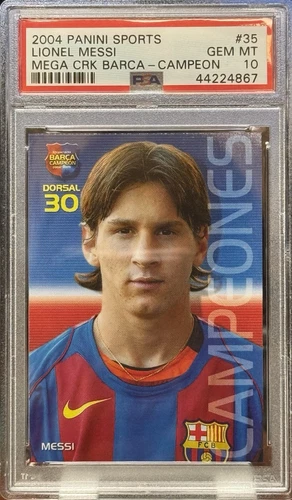 2004 Panini Sports Mega Cracks Campeon Lionel Messi ROOKIE RC #35 PSA 10