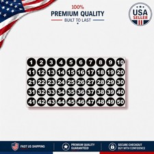 Multipurpose 1-Inch Vinyl Number Stickers 1-50 - Ideal for Labeling  Teaching