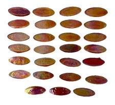 1 Lb. of 2  Oval Glass Mosaic Tiles 42 Pieces Lighter  Darker Shades of Orange