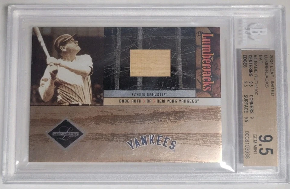 🔥 2004 Leaf Babe Ruth LUMBERJACKS JUEGO USADO BATE 74/100 BGS 9.5 SIN CAMISETA 🔥 Foto 2 de 3