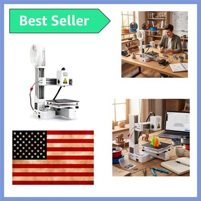 Compact Beginner 3D Printer for Kids - Fast Heating 180°C, 100x100mm Precision