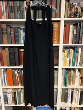 Vintage Carole Little Cocktail Dress Size 12 Black Lace Straps Bow Zipper Slit
