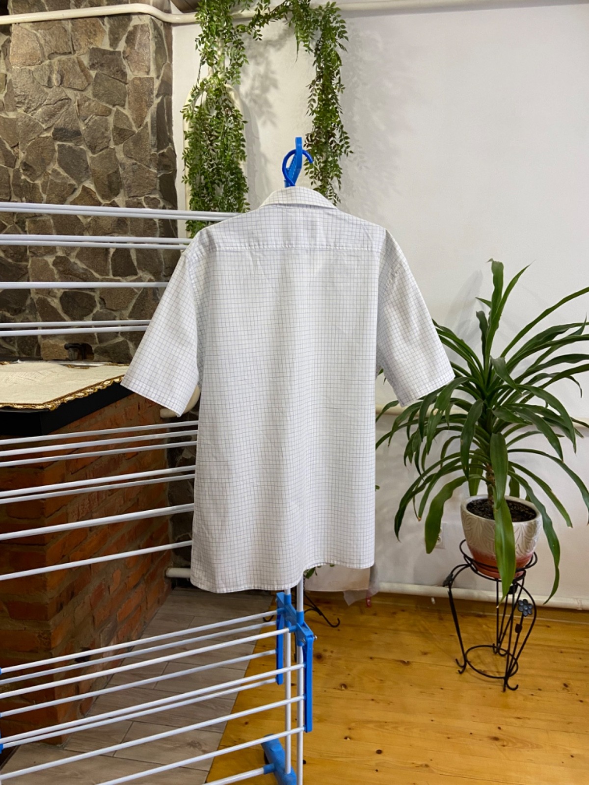 Camicia vintage Yves Saint Laurent YSL manica corta a righe con bottoni taglia Xl