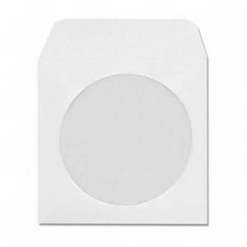 1000 Pack Maxtek White Paper CD DVD Sleeves Envelope Holder with Window Cut Out