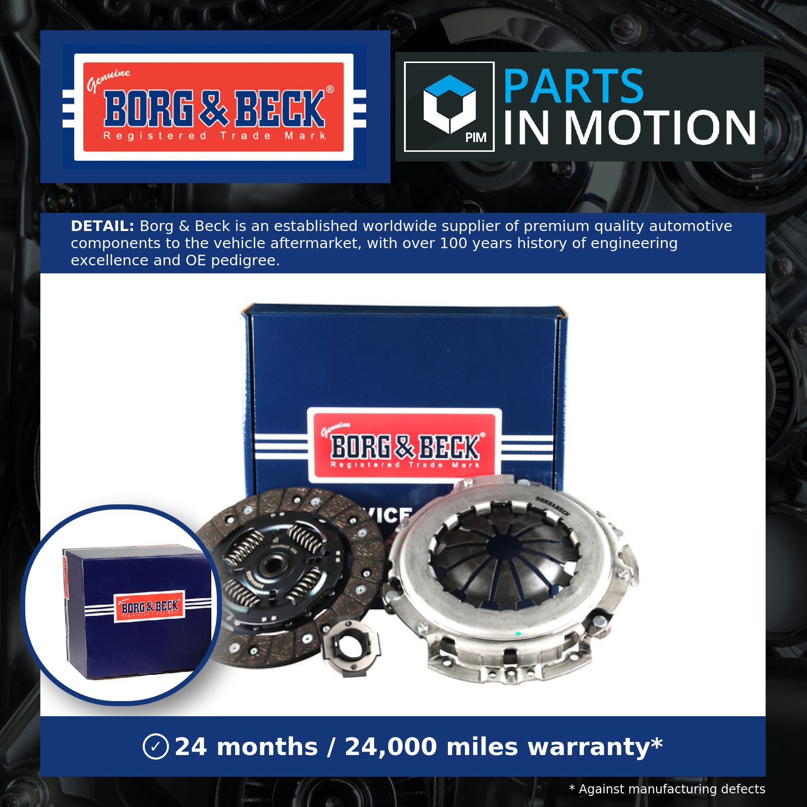 Clutch Kit 3pc (Cover+Plate+Releaser) HK2842 Borg & Beck 55220302 71769494 New