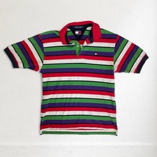 Vintage 2000s Y2K Tommy Hilfiger Multicolor Strip Polo Shirt Youth Kids Size L