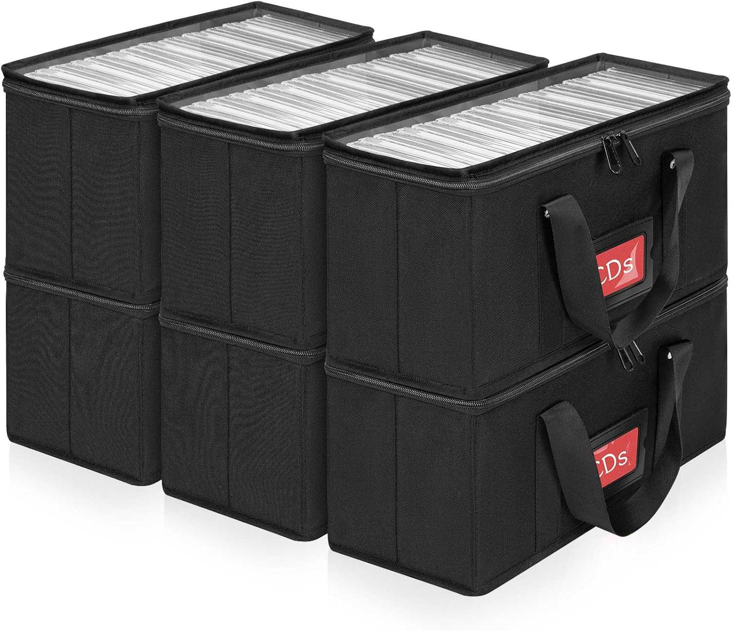 Organisateur CD transparent pour étagère de salon et bureau lot de 6 pièces