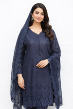 3 Piece Lawn Embroidered Chikankari Suit With Cut Work Embroidered Dupatta