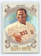 2021 Topps Allen & Ginter Silver Portrait #253 Rafael Devers Boston Red Sox