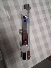 Thermostatic Exposed Bar Shower Mixer Valve Tap Chrome Bottom Outlet 150mm gap