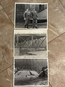 THREE 3 PHOTOS 1972 Connecticut National Guard Bridge Demolition General Freund