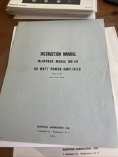 McIntosh MC 60 Amplifier Instruction Manual