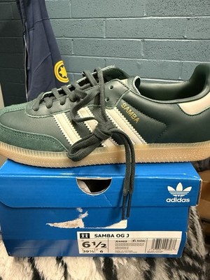 adidas Samba OG Men s Low Top Green/White Leather Lace-Up Sneakers JI4469