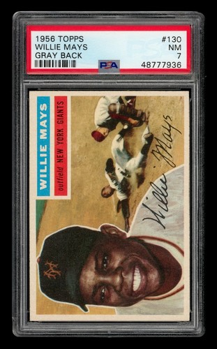1956 Topps Set-Break #130 Willie Mays Gray Back PSA 7 NM