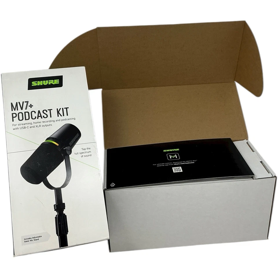 Shure MV7+ Hybrid Output USB-C & XLR Podcast Microphone & Desktop Stand Black - Image 4 of 4