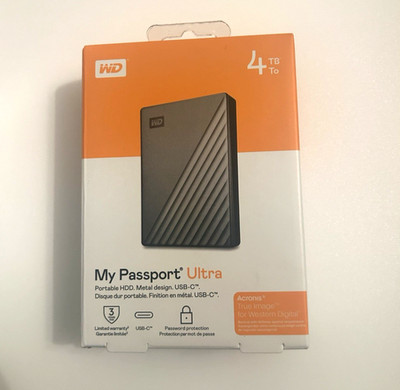 New Western Digital WD Portable 4TB Passport Ultra 4TB USB-C HDD HARD DRIVE