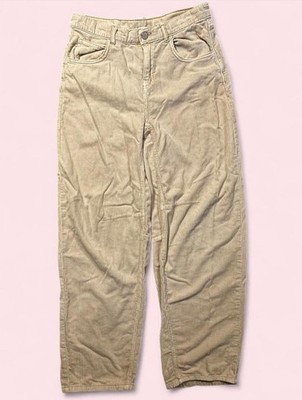 BDG Urban Outfitters Women Beige Corduroy Wide Leg Pants SZ 24 Adjustable Waist