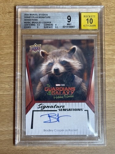 2024 Upper Deck Marvel Studios Series 1 #SS-BC Bradley Cooper Rocket  Auto BGS 9