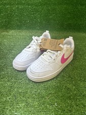 Nike Court Borough Low Recraft GS White/fushia Kids Size 5Y With Defects