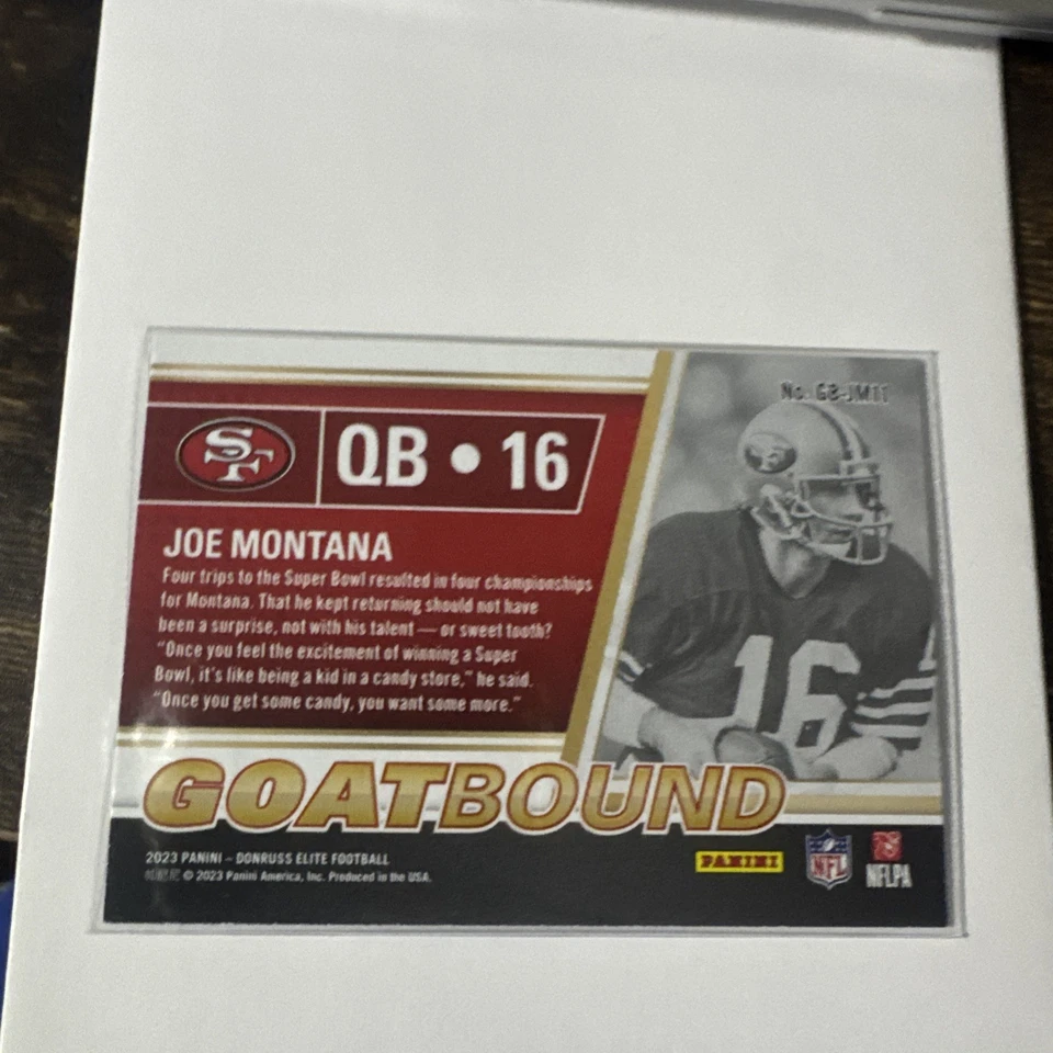 2023 Panini Donruss Elite - Goatbound Joe Montana #GB-JM20 - Image 2 of 4