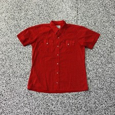 Vintage H Bar C Ranchwear Western Shirt Red Polka Dot Pearl Snap Cowboy