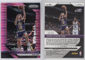 2018-19 Panini Prizm Pink Pulsar Prizm /42 John Stockton #185 HOF