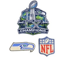 Super Bowl 60 LX Patch Seattle Seahawks Iron on or sewn 3 PC Sizes Vary