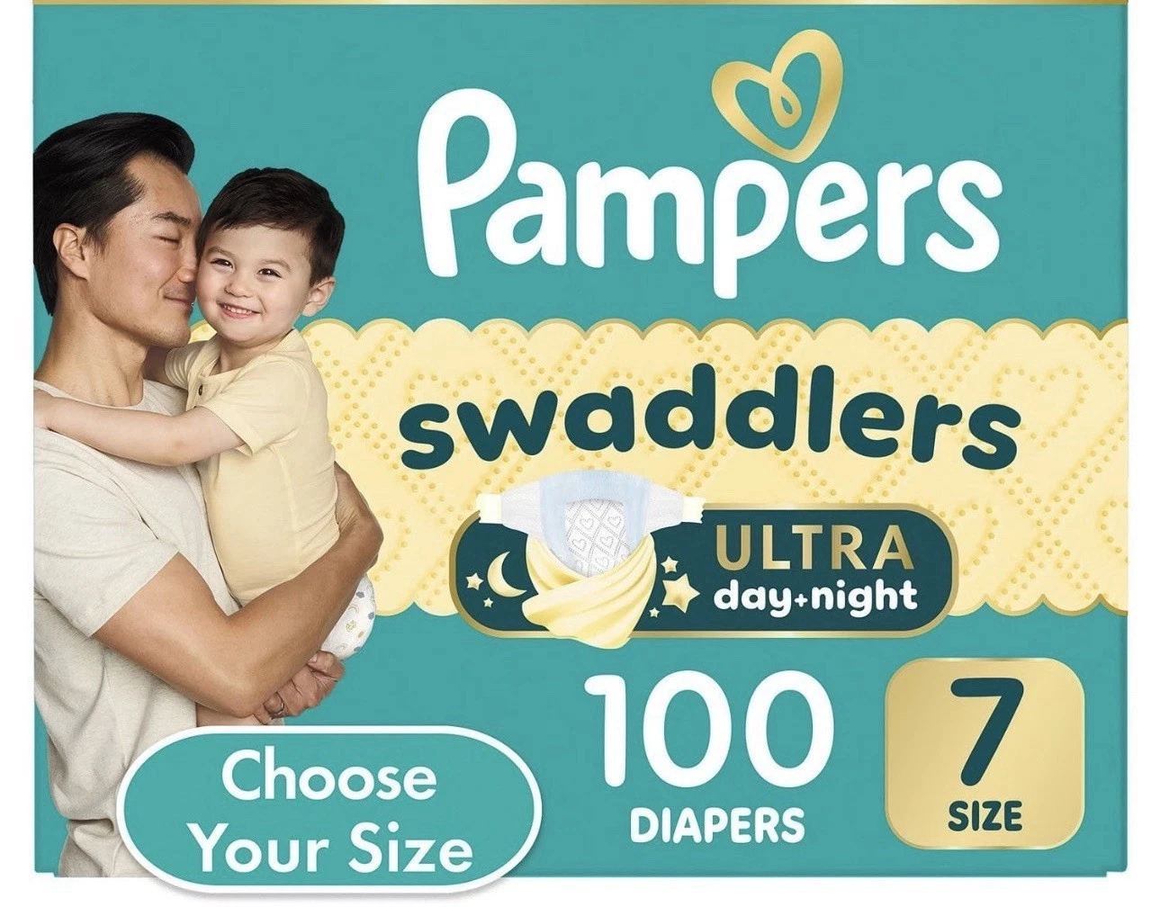 Pampers Swaddlers Diapers Size 7 , 26-50 lbs - 100 Count - NEW & Sealed