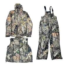 Scent Blocker Outfitter Realtree Camo Coat + Removable Fleece Vest + Overalls XL