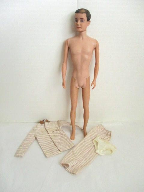 Vtg Mattel Ken Doll-Barbie Guy w/Pajamas-Flocked Male Pattern Baldness!-Japan