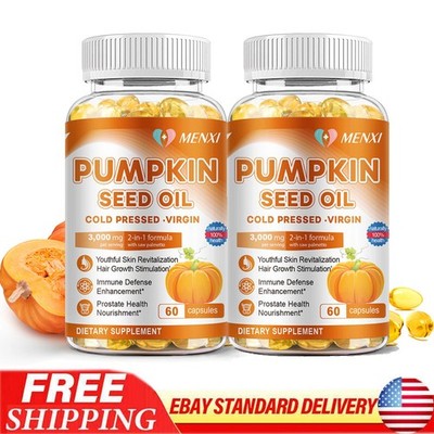Pumpkin Seed Oil 3000mg Capsule | Prostate Health | Immune Function 120 Softgels