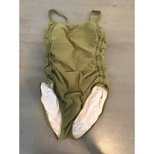 Profile by Gottex Green Ruched Lace Up One Pi...