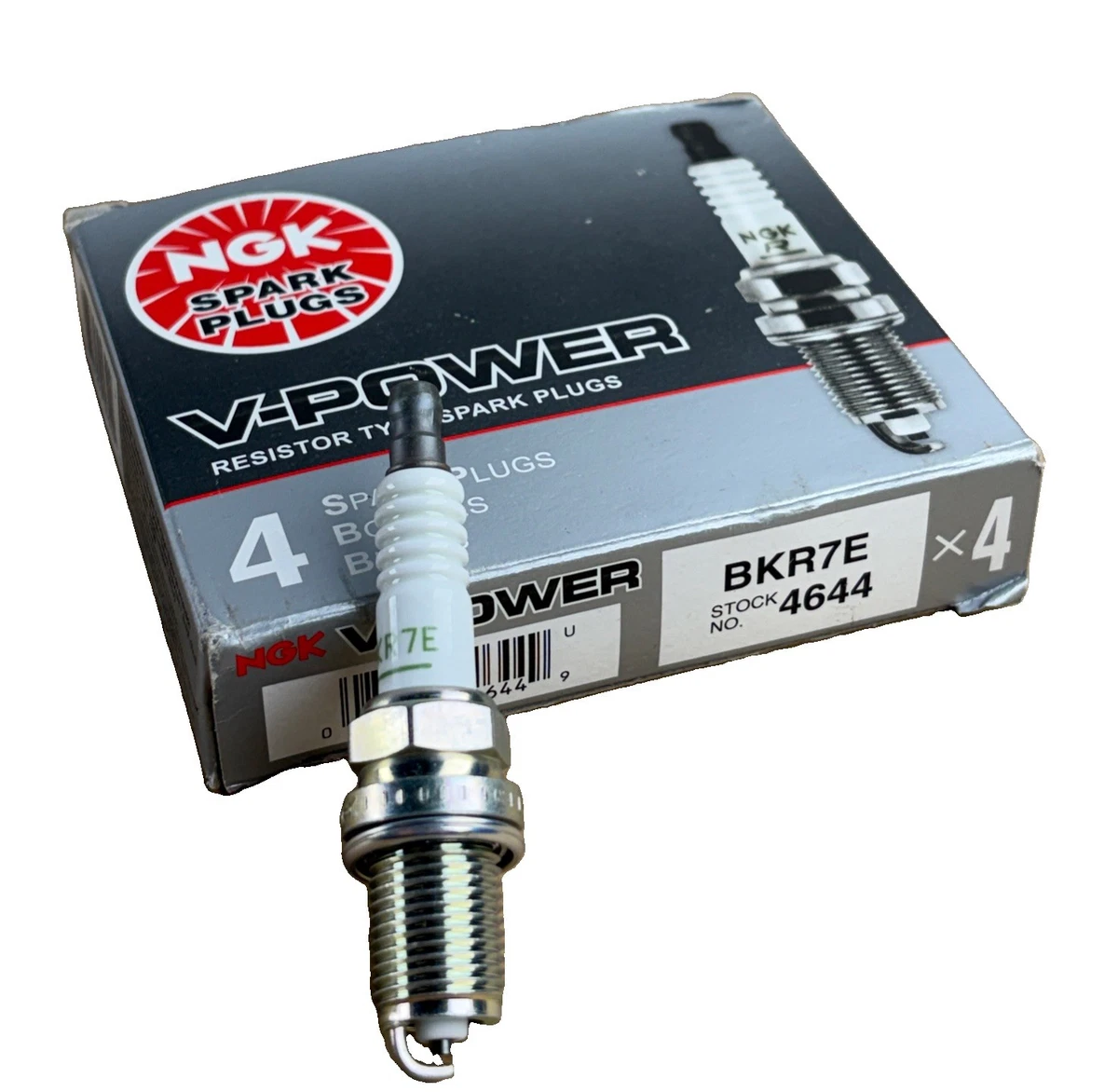 4x Genuine NGK 4644 Solid Tip Spark Plug V-Power BKR7E photo 2