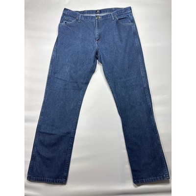 Wrangler 47MWZ Men's Regular Fit Straight Leg Blue Denim Jeans - 38x33 (38x33.5)