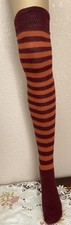Womens ,Orange/Purple,Striped Stretchy Over the Knee Thigh High Socks .