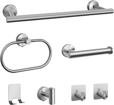 7 PCS Bathroom Hardware Set, Brushed Nickel Stainless Steel Bathroom Tower Rack
