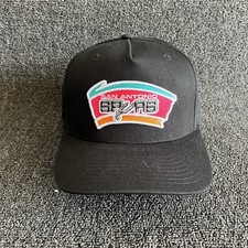 Mitchell  Ness NBA San Antonio Spurs Vintage Logo Snapback Black Baseball Cap
