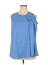 H By Halston Women Blue Sleeveless Blouse 2X Plus