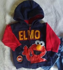Sweatshirt 18 months Vintage Sesame Street zip up hoodie infant toddler Boy