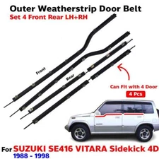 Weatherstrip Door Belt Outer Set 4 Fits Suzuki Se416 Vitara Sidekick 4D 1988-98