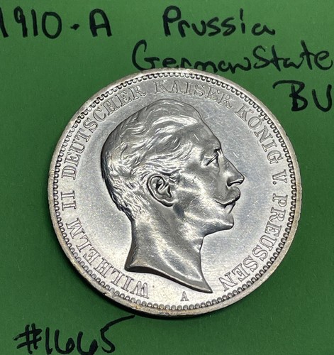 1910-A PRUSSIA (German State) 3 Mark Silver 0.900 - Wilhelm II - Picture 2 of 4