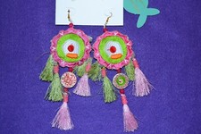 ANTICA SARTORIA PINK AND GREEN EARRINGS NEW WITH TAG