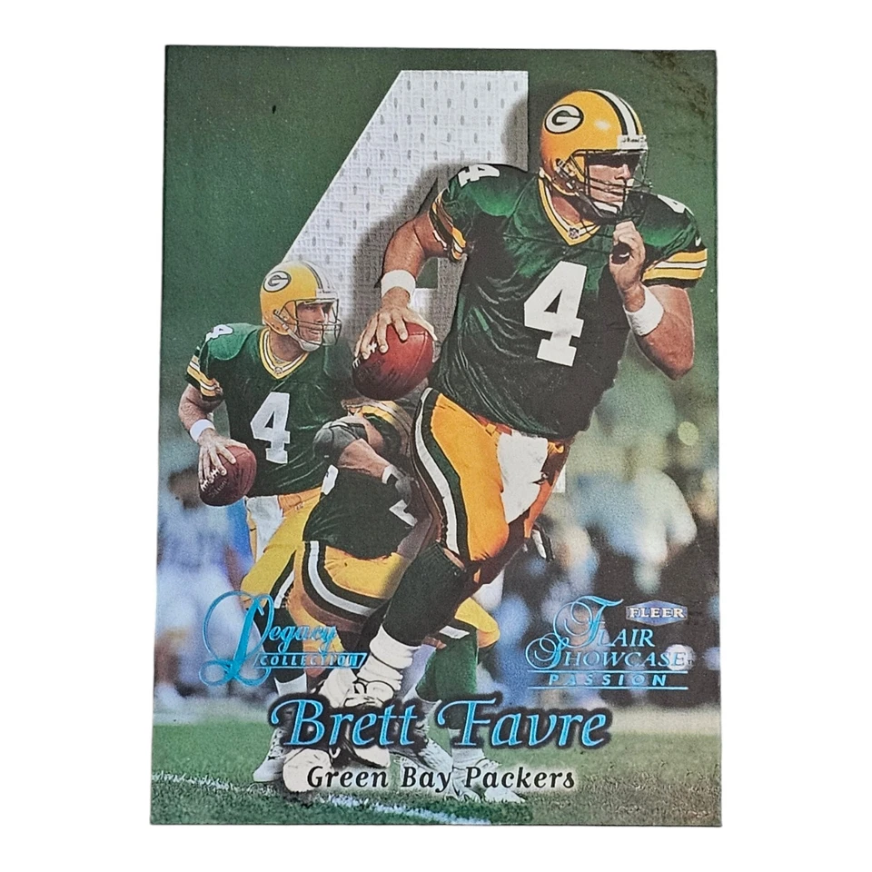 1999 Flair Showcase Passion Showdown Brett Favre LEGACY COLLECTION #'d /99 - Image 2 of 4