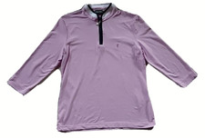 GOLFINO Womens Tech Top with 1/4 Zip 3/4 Sleeves Lilac Polyamide US-10 M/ L 