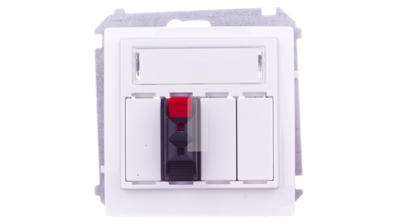 Simon Basic Single loudspeaker socket with labeling field, white BMGL31.0 /T2UK