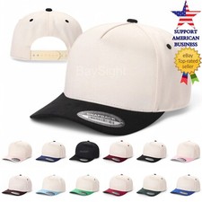 Mens Baseball Cap Snapback Adjustable Size Cotton Trucker Hat Suede Bill Visor