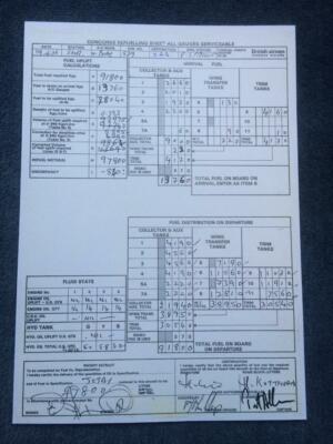 Ba Concorde Photocopy Laminated Fuel Supply Sheet G-Boac
