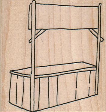 Booth 2 1/2 x 2 1/2'' Rubber Stamp, Structures Stamp, Places Stamp