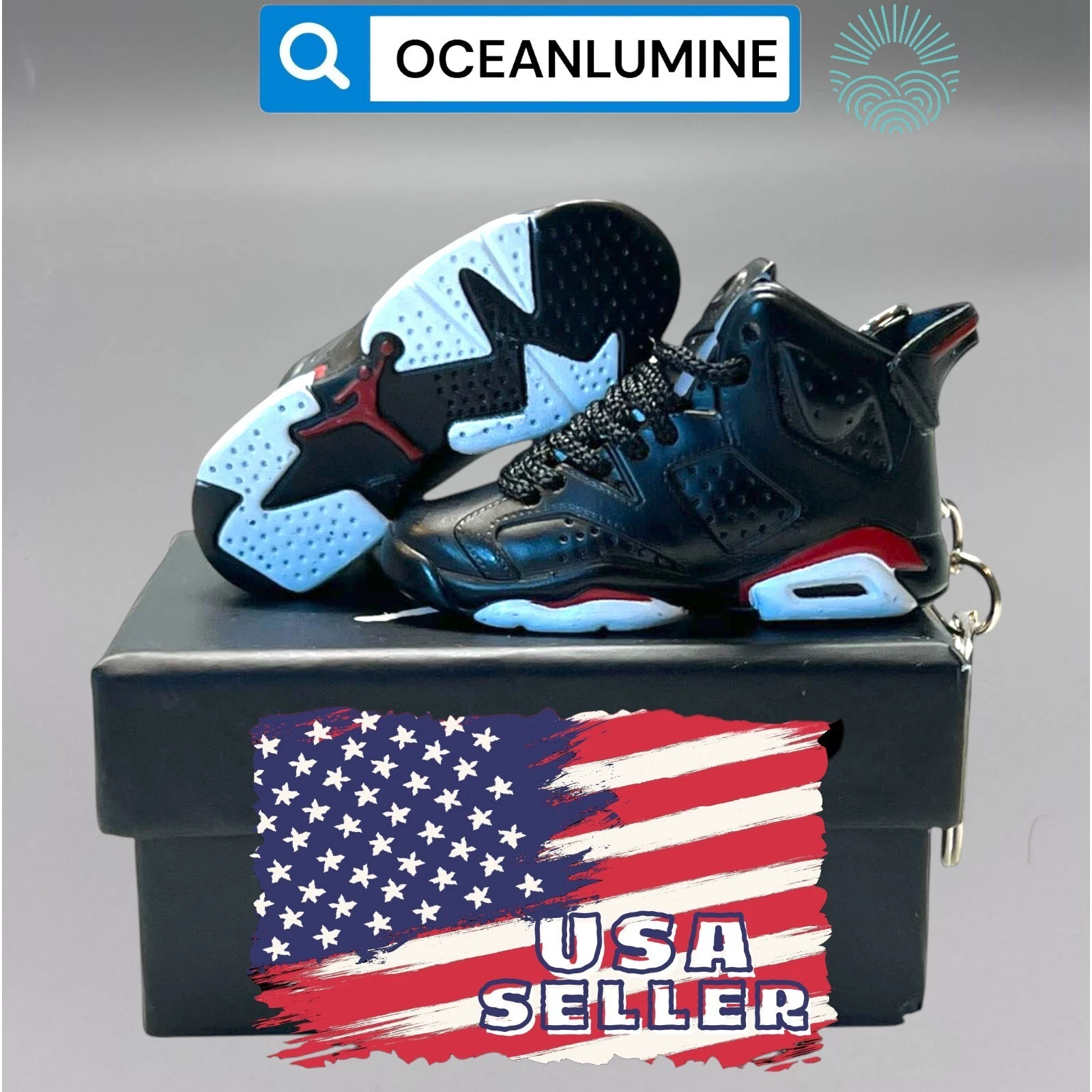 Porte clés Jordan 3D Mini Sneaker de la meilleure qualité, boîte à chaussures, boîte d'affichage option