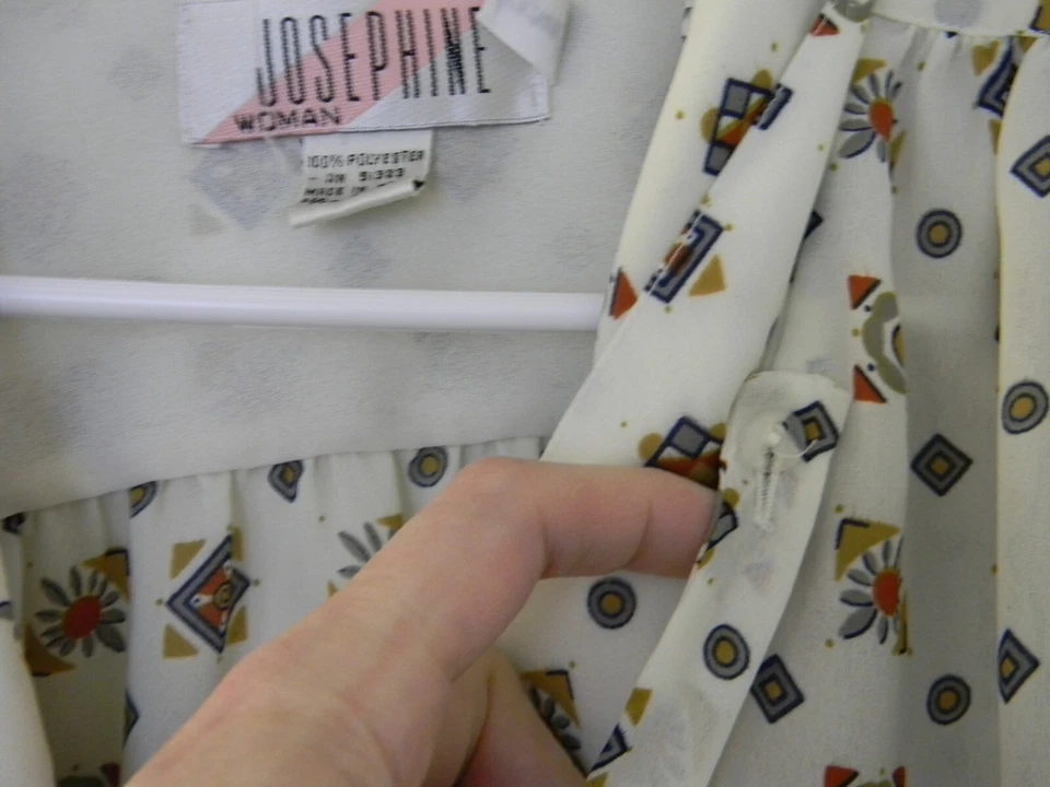 Josephine 复古女式衬衫职业装 16W 码可拆卸蝴蝶结肩垫 — 第 4/4 张图片